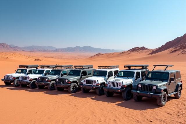 जैसलमेर में 4x4 जीपों की कतार