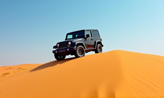 रेगिस्तानी टीलों पर 4x4 वाहन के साथ निर्देशित ड्यून सफारी