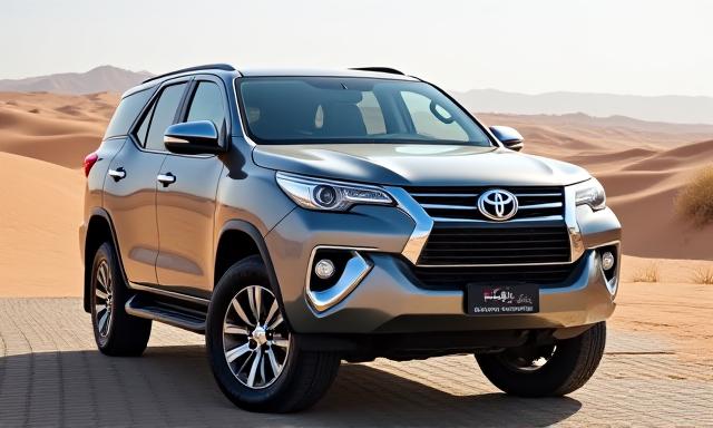 किराए के लिए खड़ी विभिन्न 4x4 वाहनों की पंक्ति